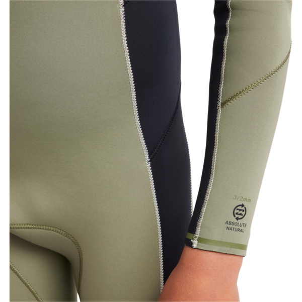 2026 Billabong Junior Absolute Natural 3/2mm Chest Zip Wetsuit 24CW191500 - Military
